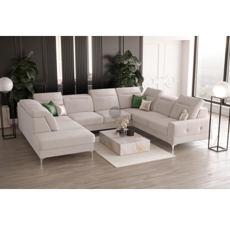 Rohová sedací souprava MALIBU MAX I 260x350x220 cm - béžová, Pravá strana