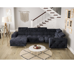 Rohová sedací souprava ORION MAX III , relax s funkcí spaní 165x320x190 cm - modrá, pravá
