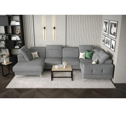 Rohová sedací souprava MALIBU MAX II 180x350x182 cm - šedá , pravá strana