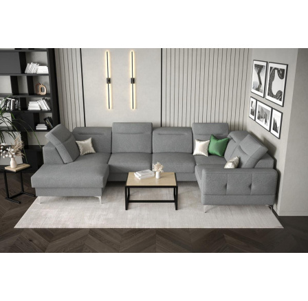 Rohová sedací souprava MALIBU MAX II 180x350x182 cm - šedá , pravá strana