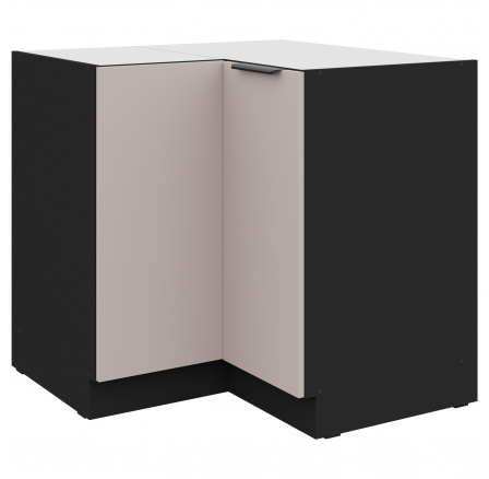 Dolní rohová skřínka ARONA - 90x90 ND 2F BB, Černá mat/Kašmír