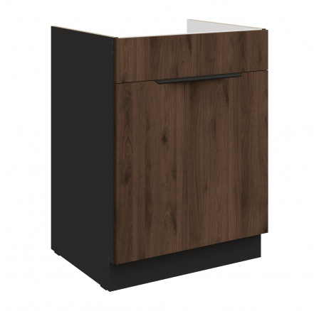 Dolní skřínka MONZA - 60 ZL 1S BB, Černá mat/Ořech