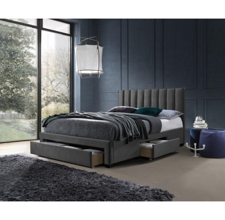 Postel s úložným prostorem GRACE 140, Šedý Velvet