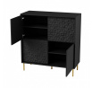 Komoda BULLET KM-2, černá/zlatá