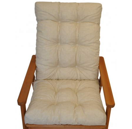 Polstr na zahradní křeslo s mašlí - látka béžový melír Polstr na zahradní křeslo s mašlí - látka béžový melír