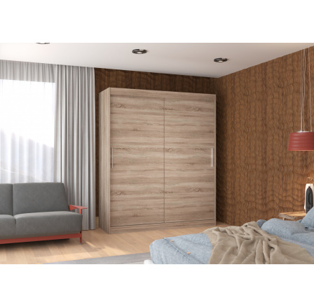 Šatní skříň s posuvnými dveřmi LINCOLN 180 Truffle+Truffle