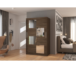 Posuvná skříň se zrcadlem LUGANO 120 Choco+Choco