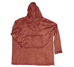 Mikina plyšová terakota / snuddie