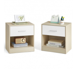 Odkládací stolek 39x28x41cm, mdf, bělený dub, ANT-E1081 BUK