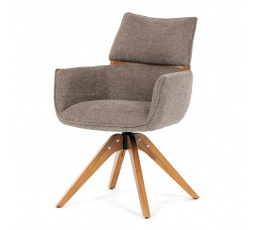 Jídelní židle, hnědá, látka, DCH-D1348 LAN2