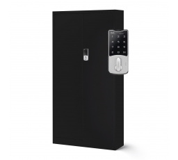 Kancelářská kovová skříň na dokumenty DANIEL, 900 x 1850 x 400 mm, černá