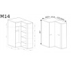 Skříň rohová MEDIOLAN M14 Natural Hikora