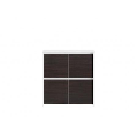 Komoda KASPIAN KOM4D bílá/wenge Komoda KASPIAN KOM4D bílá/wenge