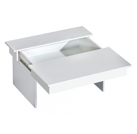 TIMOLA  - KONFERENČNÍ STOLEK - výsuvný s úložným prostorem (TIM 8) - bílá mat (DO) (K150-Z)