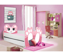 Postel s matrací a šuplíkem BEAR PINK 160x80 Růžová