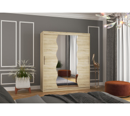 Posuvná skříň se zrcadlem KANSAS 180 Sonoma+Sonoma