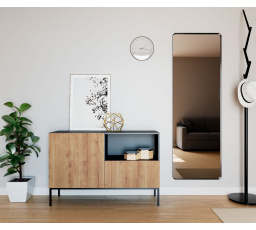 Komoda LANZZI 120, Černý Mat/Dub Artisan