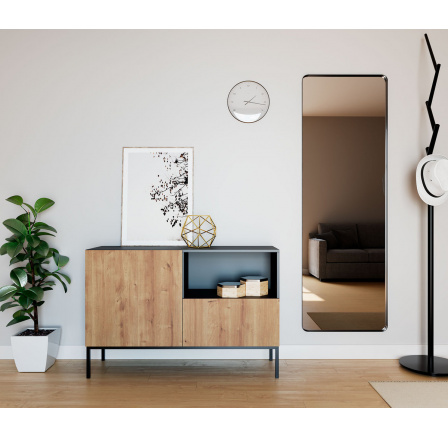 Komoda LANZZI 120, Černý Mat/Dub Artisan Komoda LANZZI 120, Černý Mat/Dub Artisan