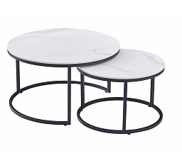 Konferenční stůl FERRANTE C, efekt bílého mramoru/černý mat