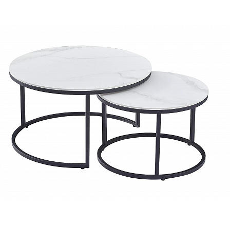 Konferenční stůl FERRANTE C, efekt bílého mramoru/černý mat