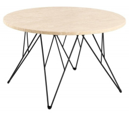 Konferenční stolek Prunus 80 cm travertin/ černý