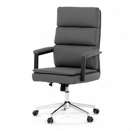 Kancelářské křeslo, houpací mechanismus, šedá ekokůže, KA-D8104 GREY