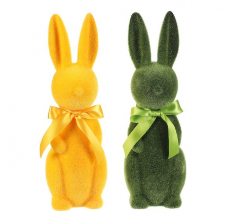 Zajíc - figurka na postavení, semiš, mix 2 barev, cena za 1 ks