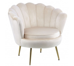 Křeslo velvet béžové /nohy zlaté/ LC-032-1