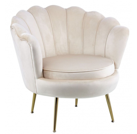 Křeslo velvet béžové /nohy zlaté/ LC-032-1