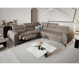 Rohová sedací souprava PORTO II , relax 255X258 cm - levá, odstíny tmavé béžové
