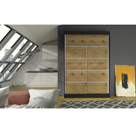 Skříň Linora V 120 černá/artisan