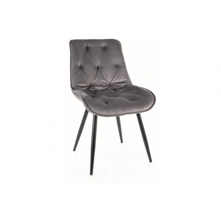 Jídelní židle CHERRY II VELVET, šedý Bluvel 14/černý mat Jídelní židle CHERRY II VELVET, šedý Bluvel 14/černý mat