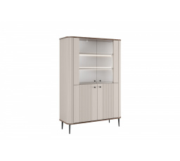 VESPER VITRÍNA 103 4D - kašmír mdf / ořech / černé nohy