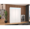 Posuvná skříň s LED osvětlením DENVER 150 Bílá+Bílá