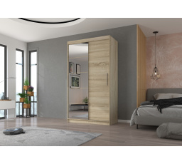 Posuvná skříň se zrcadlem ESTI 120 Sonoma+Sonoma