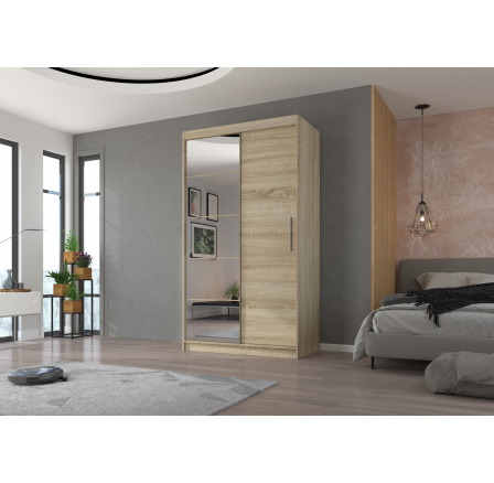 Posuvná skříň se zrcadlem ESTI 120 Sonoma+Sonoma Posuvná skříň se zrcadlem ESTI 120 Sonoma+Sonoma