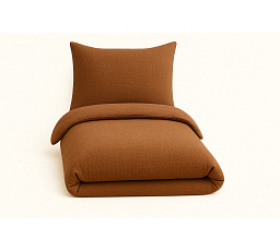 Mušelínové povlečení 140x200, 70x90 cm hnědé