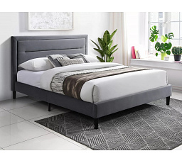 Postel MALAGA VELVET, 160x200 cm, Šedý Bluvel 14/Černá