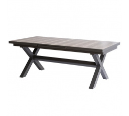 Zahradní stůl rozkládací 200-260x100cm, hliník, slinutá keramika, šedá, AZT-G1920 GREY