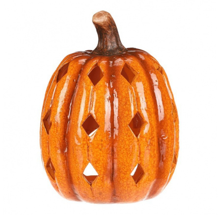 Dýně s otvory - keramika, na čaj. svíčku, žlutá