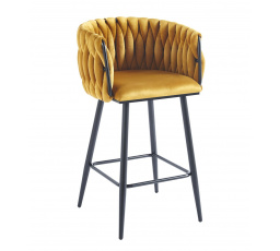 Barová židle H7-FX, curry / černá, skladem 1 ks