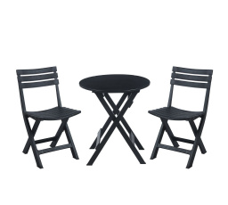 Sada skládací stůl + 2 židle černá ZS1-FXJG