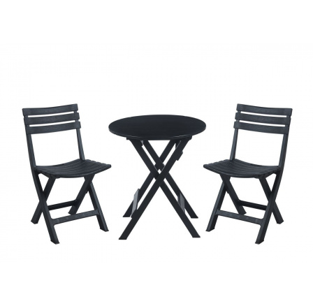 Sada skládací stůl + 2 židle černá ZS1-FXJG