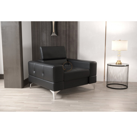 Křeslo v kůži  TOSCANIA přírodní kůže - černá kůže