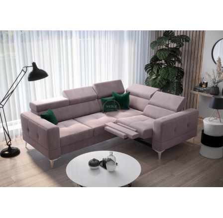 Rohová sedací souprava TOSCANIA , relax s funkcí spaní 185x250 - fialová , pravá