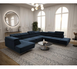 Rohová sedací souprava EMPORIO MAX II 300X350X180 - modrá , pravá