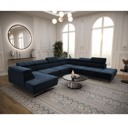 Rohová sedací souprava EMPORIO MAX II 300X350X180 - modrá , pravá