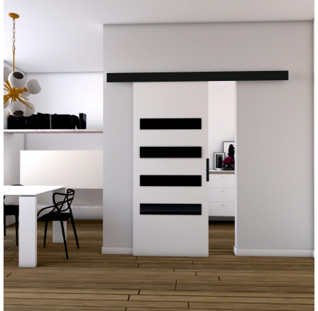 Posuvné dveře STANDART MIX F90, Bílá/Černá Posuvné dveře STANDART MIX F90, Bílá/Černá