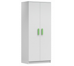 Šatní skříň 2D SMYK I - 06, Bílá Mat/Zelená