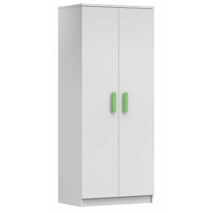 Šatní skříň 2D SMYK I - 06, Bílá Mat/Zelená